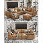 Canapé modulaire en similicuir modulaire pour salon, canapé convertible modulaire en U avec rangement et repose-pieds de 8 places, largeur de 118 pouces-527906901