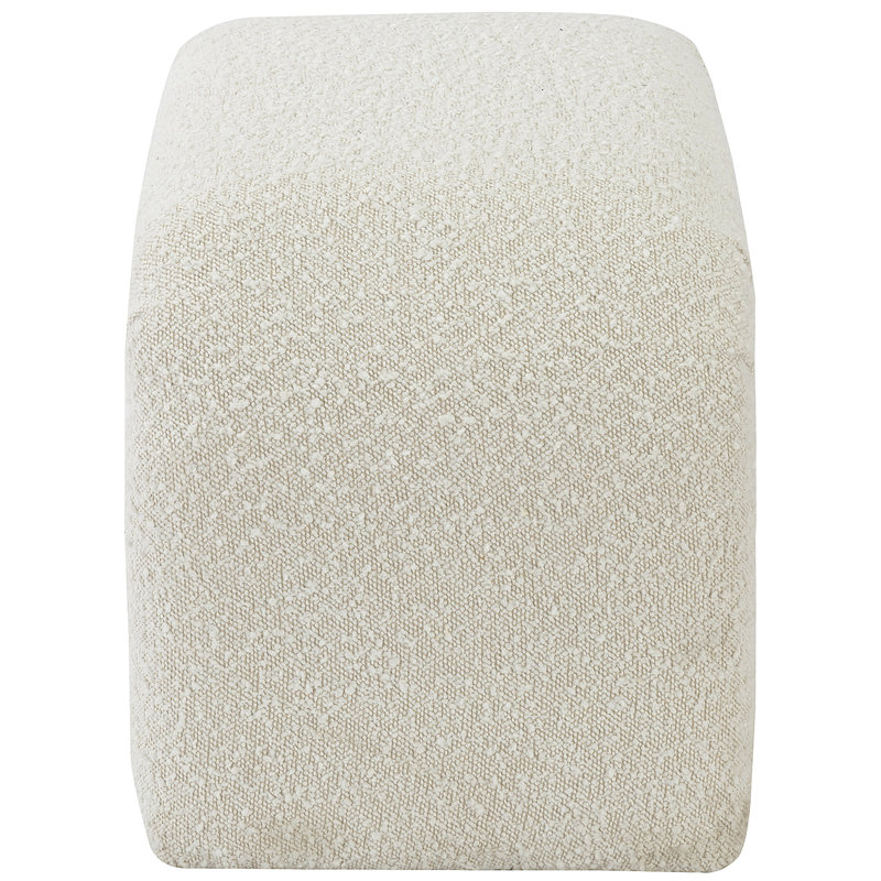 Niagara Upholstered Bench, 17.5" H x 28" W x 15.5" D, Cream Boucle Fabric