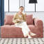 Couches d'appartement en chenille rose - rebond rapide et look élégant pour le salon-1143846925-1143846927
