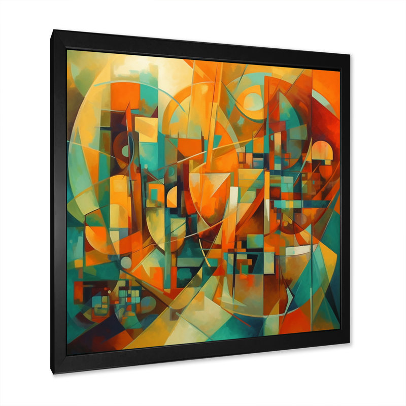 Fannin Abstracting The Cubist Form III, reproduction d'art sur toile, Cadre photo noir, H 24 po x l 24 po x P 1 po
