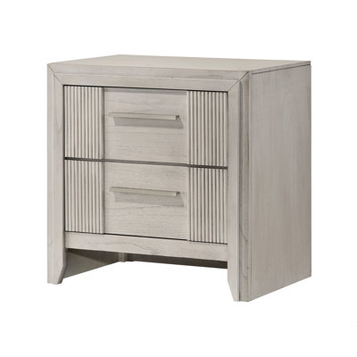 1Pc 2-Drawer Nightstand Wooden Furniture