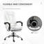 Executive Office Chair PU Leather Reclining Chair with Arms White