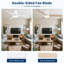 48 Inch Low Profile Ceiling Fan with Light, White Blades, Slim Flush Mount Design, Quiet Motor for Bedroom, Living Room & Small Spaces