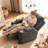 34.84" Wide Soft Chenille Power Recliner Chair with Swivel Function, Double Cup Holders and USB, Type-C Ports-1720364604