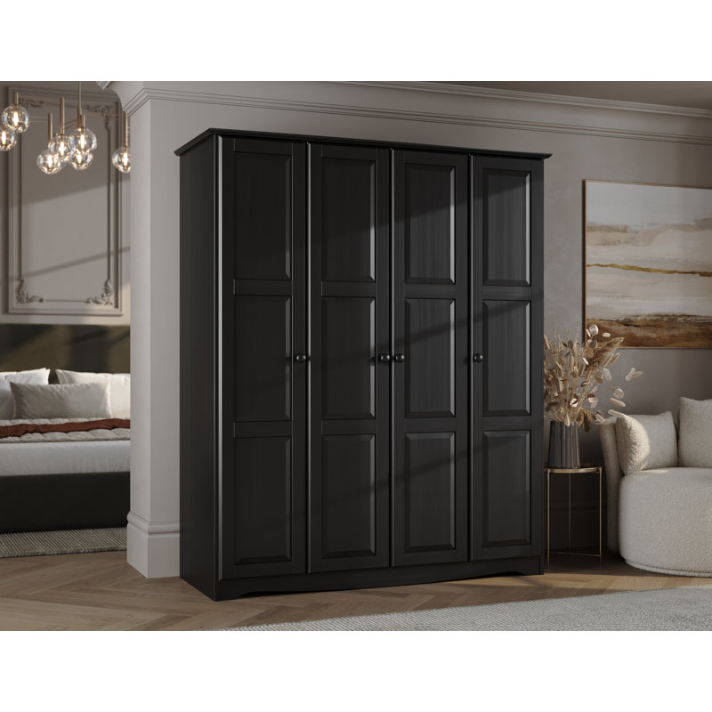 Armoire-penderie 100% bois Arieyana, Noir