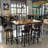 Dining Table Set For 6, 7-Piece Bar Table Set, 50" Industrial Counter Height High Top Table With 6 PU Upholstered Stools, Space-Saving Pub Table Sets For Small Space Bar, Kitchen, Restaurant-338230351-338230349