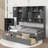 A Twin-Sized Wooden Daybed Featuring Two Built-In Drawers And A Convenient Shelf-2046809552