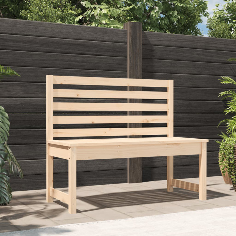 Thurner Solid Wood Outdoor Bench, Natural Pine