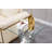 Luxury Square End Table, 22.8" Glass Sofa Side Table with Stainless Steel Frame and Clear Glass Top, Cocktail Tea Table, Modern Glass End Table for Home Office-1655477149