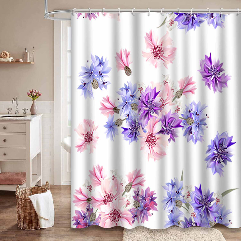 Rideau de douche à 12 crochets Floral Floral, L 72 po x l 78 po