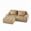 Canapé modulaire en L de 82 po pour salon modulaire en tissu de flanelle de 82 po, canapé surdimensionné à 2 places, repose-pieds mobile, sans assemblage requis, brun clair-132640024-132640026