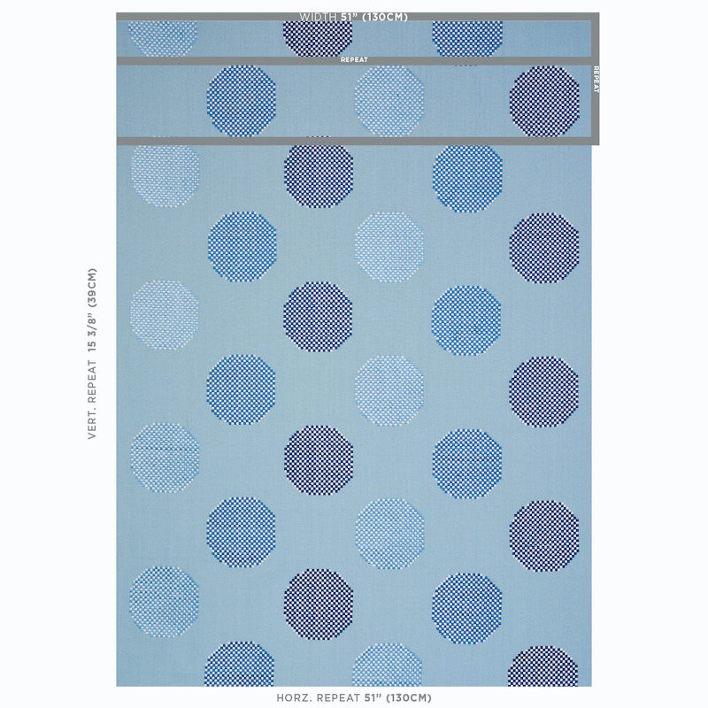 Hansen Embroidery Fabric, Blue/ Medium Blue