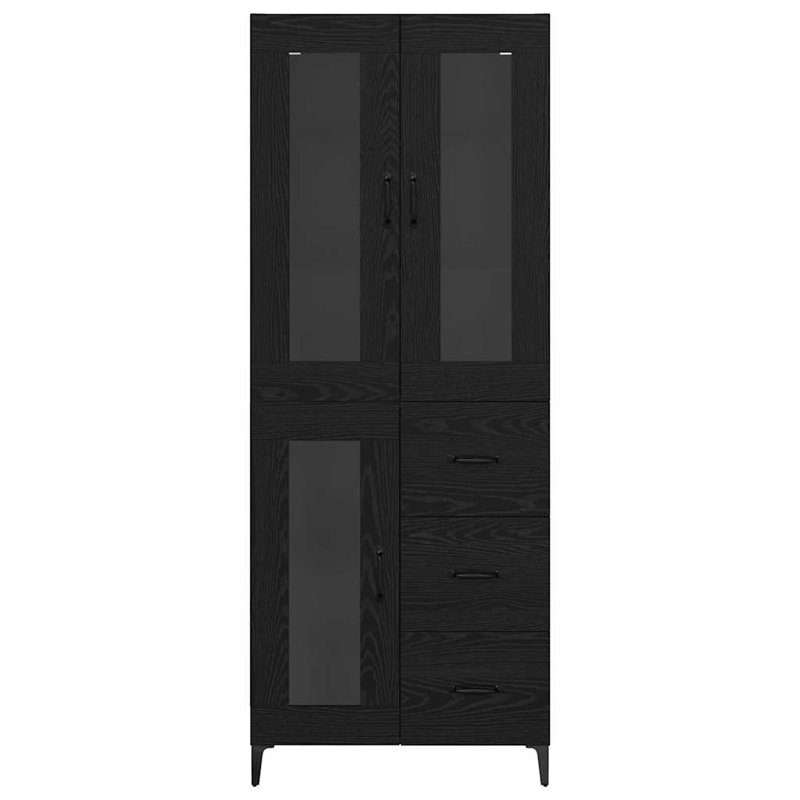  Highboard Black Oak 69.5 X 34 X 180 Cm Engineered Wood, Black Oak