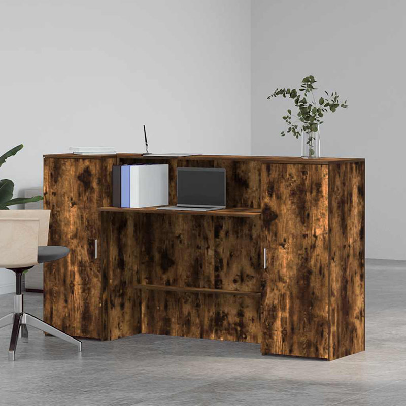 Baki Standing Desk, 103.5cm H x 180cm W x 50cm D, Smoked Oak