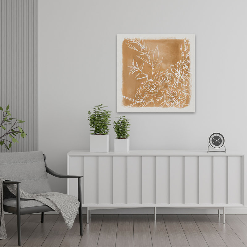 Art floral contemporain, H 24 po x l 24 po