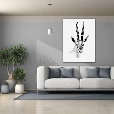  «Gazelle croquis 2» par Annie Warren, art mural sur toile, 40 po x 54 po