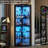 Corner Bar Cabinet With LED Lights, 6-Tier Wine Cabinet With Glass Door & Glass Holder, 70" Tall Liquor Cabinet With Adjustable Shelves For Dining Room, Living Room-1537070549