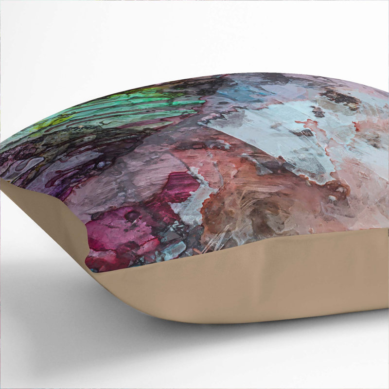Abstract Square Cushion, 40cm H x 40cm W x 15cm D, Stone