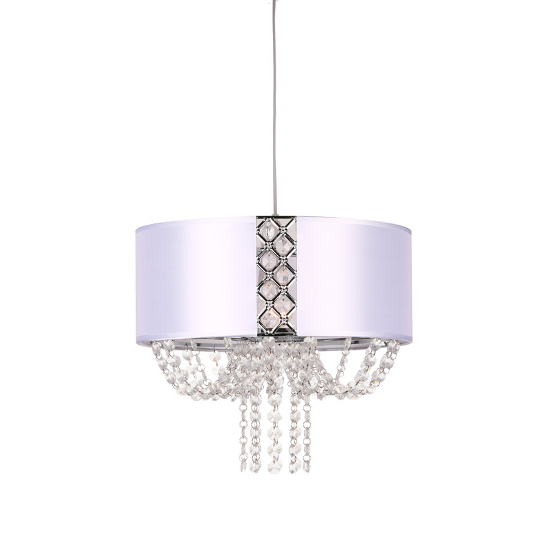 30cm H Metal Drum Pendant Shade ( Uno ), White