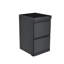 Armoire de rangement extérieure noire en acier inoxydable à double tiroir avec plan de travail en granit et roues réglables