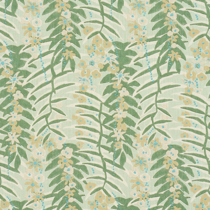 Ashbee Botanical Fabric, Aqua