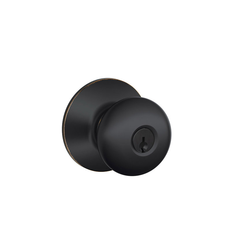 Plymouth F Series Keyed Entry Knobset with Round Rosette, Lifetime Brass