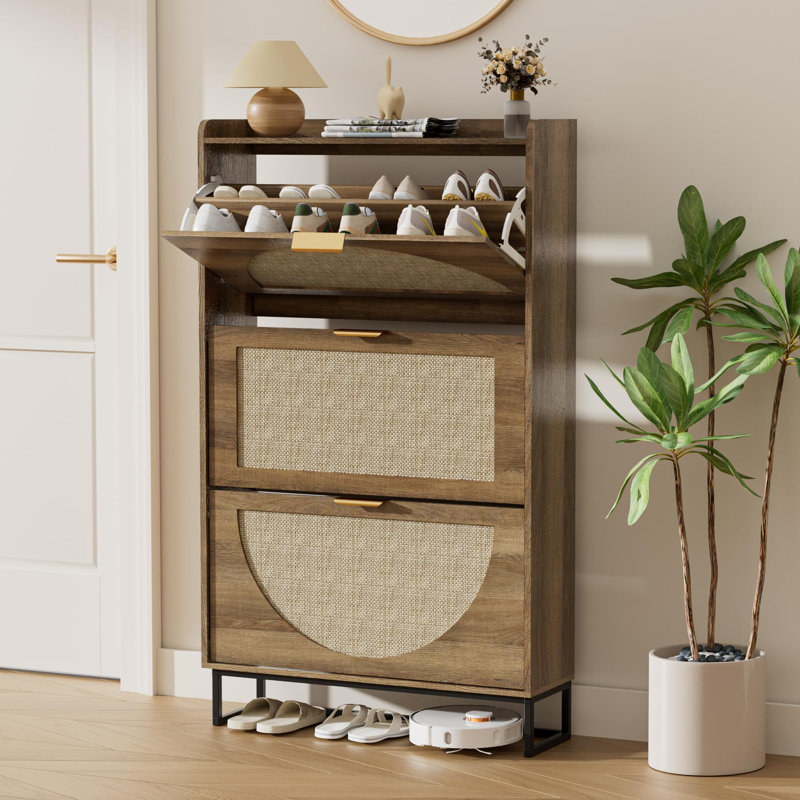 20 Pair Solid Wood Shoe Storage Cabinet