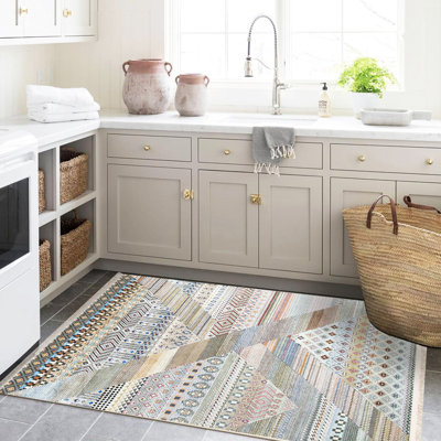 Barcelona Collection Multi-Colored Traditional Motif Modern Decorative Rug