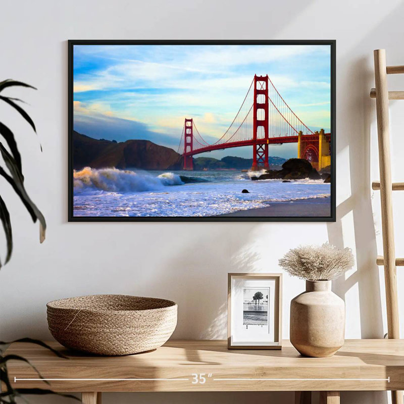 Golden Gate Bridge, San Francisco, 25 po x 17 po, Cadre flottant noir