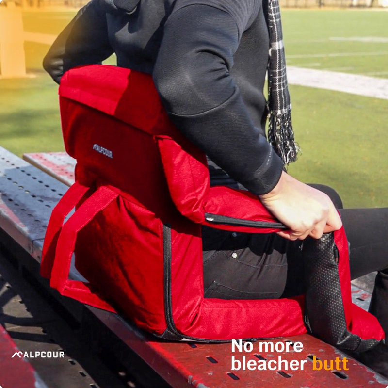 Alpcour Red Heated Reclining Waterproof Stadium Seat