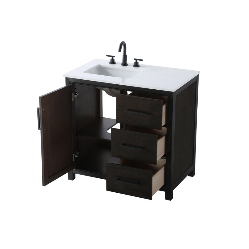 36 inch Single Bathroom Vanity, Chocolate Oak