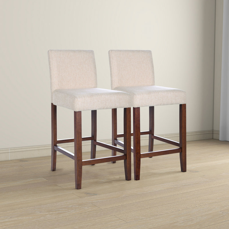 Ensemble de 2 chaises de comptoir en tissu Dorian