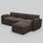 Plush Wide Corduroy Modular Sectional Sofa L-Shaped Solid Wood Sofa with Ottoman-2007967901