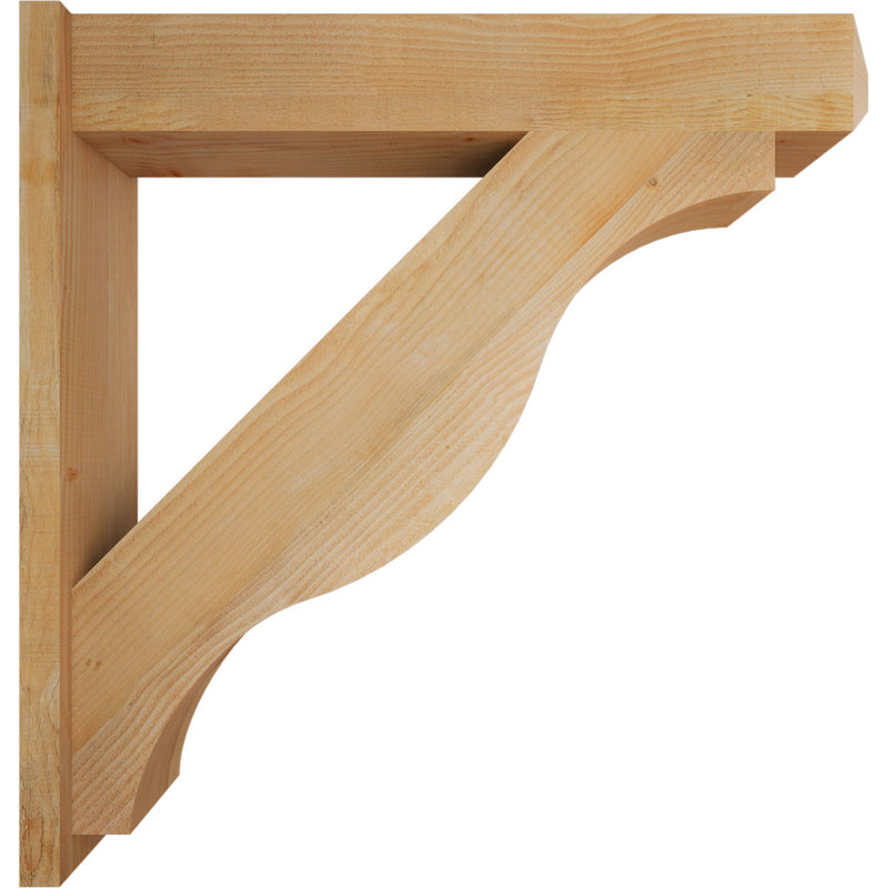 Persienne en bois rustique Funston Craftsman, P 44 po x H 44 po, Sapin Douglas de 8 po (sciage brut)