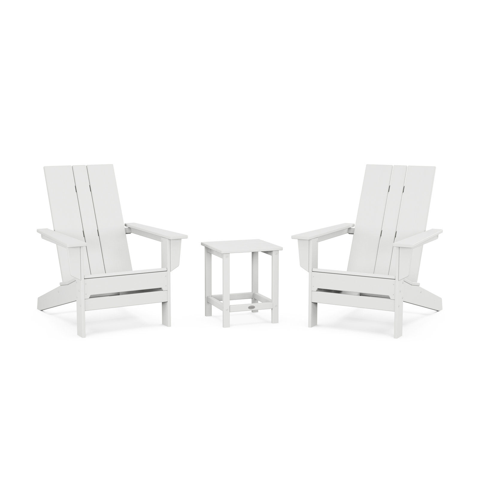 POLYWOOD x AllModern Adirondack Chairs with Table, White