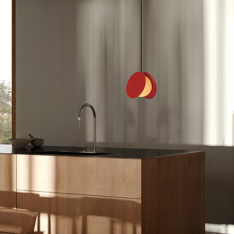 Pendulum Pendant Light, 14" H x 9.69" W x 8.03" D, Poppy, Black