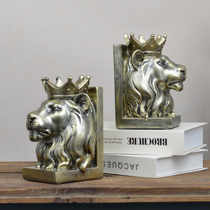 Resin Bookends, Gold