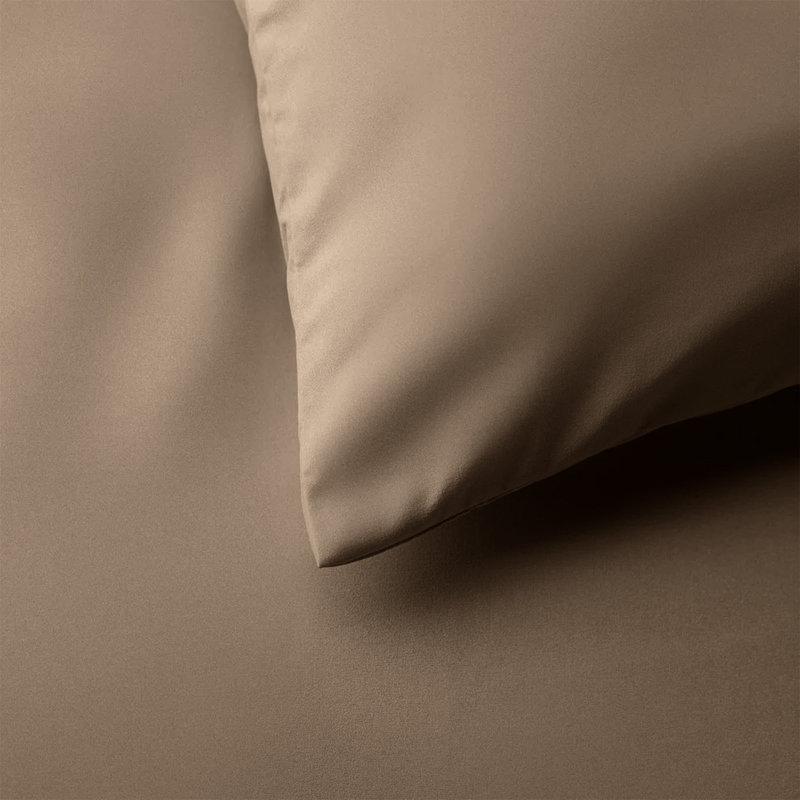 Microfiber No Pattern Duvet Cover Set with Pillowcases, Beige, Double Duvet Cover + 2 Standard Pillowcases