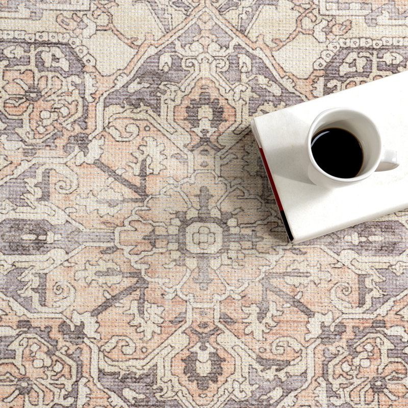 Mylah Cotton Traditional Area Rug, Rectangle 4' x 6'