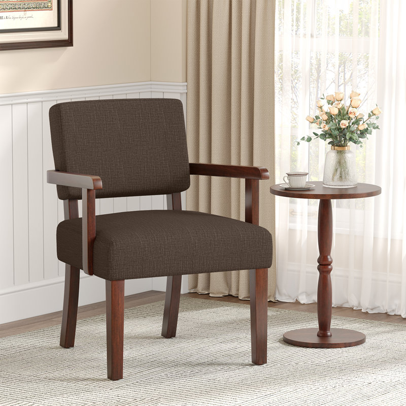 Fauteuil d'appoint Naethan, Lin brun