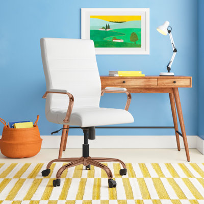  Ergonomic Upholstered High-Back Swivel Office Chair