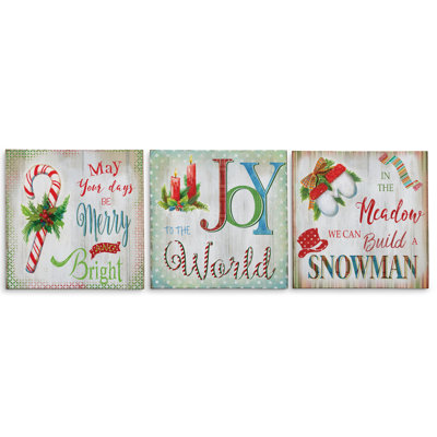 " Joy to the World " 3 Piece Art Textual Art Print