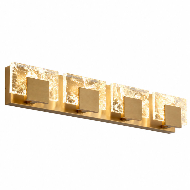 4-Light Modern Bathroom Vanity Light, Gold