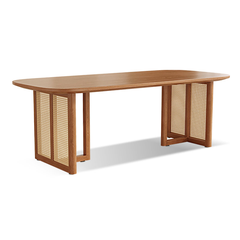 Brown Rectangular Solid Wood Butterfly Leaf Dining Table, 29.53"H x 94.49"L x 39.37"W
