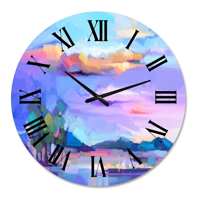 Horloge murale impressionniste avec paysage II, Grand