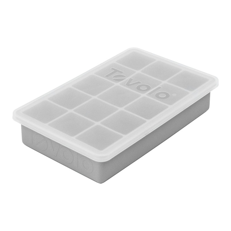 Perfect Cube Ice Tray With Lid, Oyster Gray