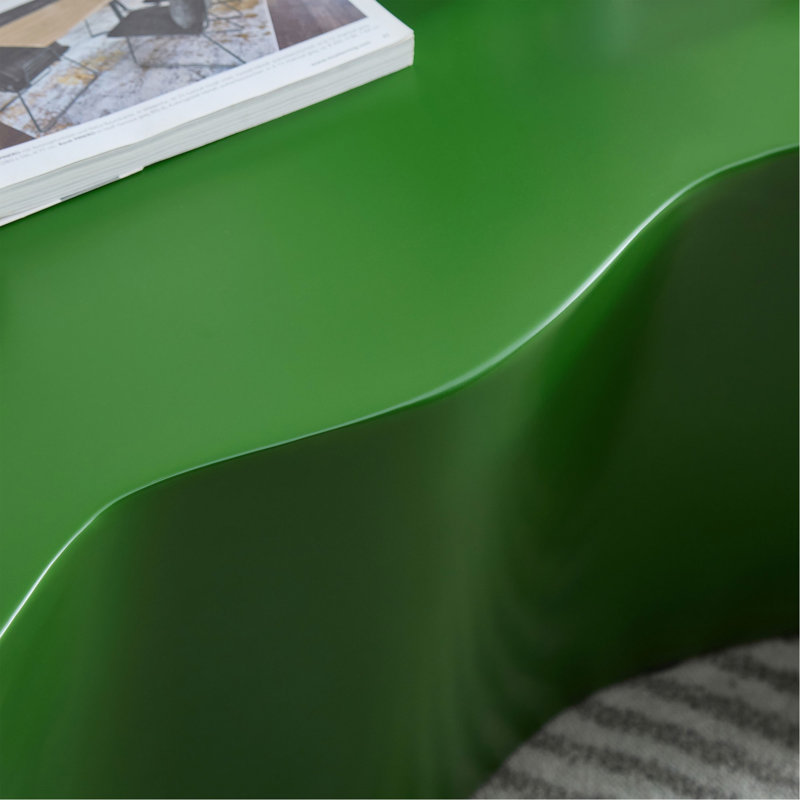 Table basse de 50 pouces en forme de table basse en fibre de verre robuste pour salon sans assemblage vert, Green