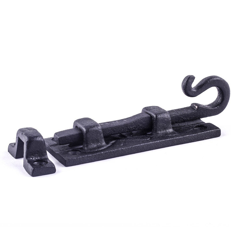 Black Wrought Iron 4" Offset Slide Bolt Latch