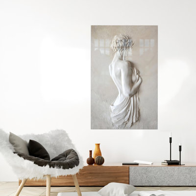 Modern Abstract Female Sculpture Printed On Tempered Glass Perfect For Girl's Room Decor And A Personalized Gift