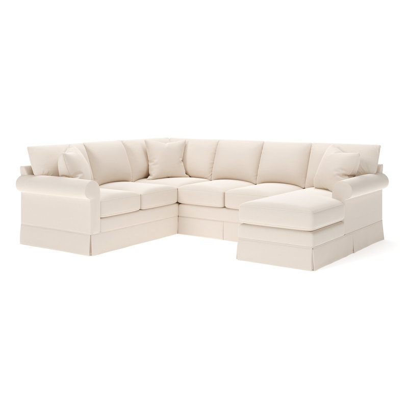 Friedman Upholstered U-Shaped Sectional, Right Hand Facing, Conversation Capri Basketweave